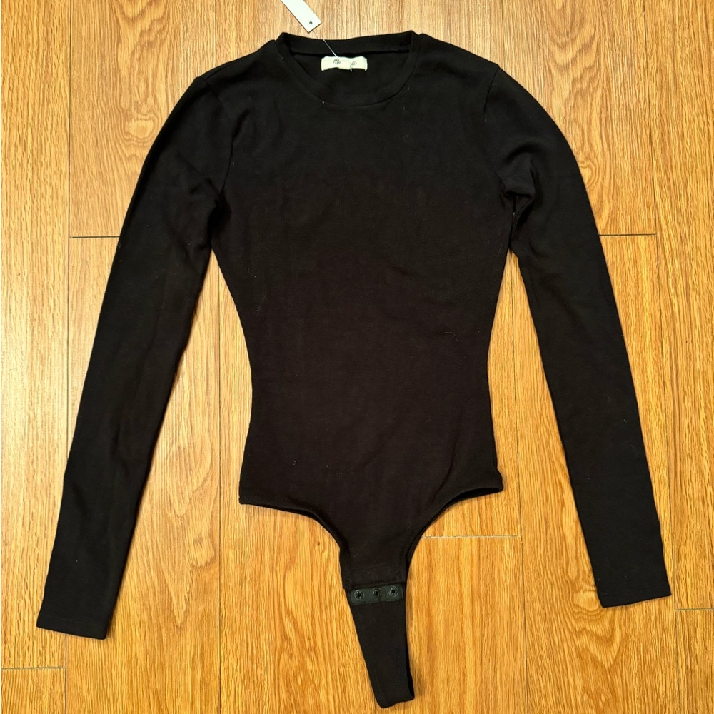 Madewell Black Cotton Bodysuit